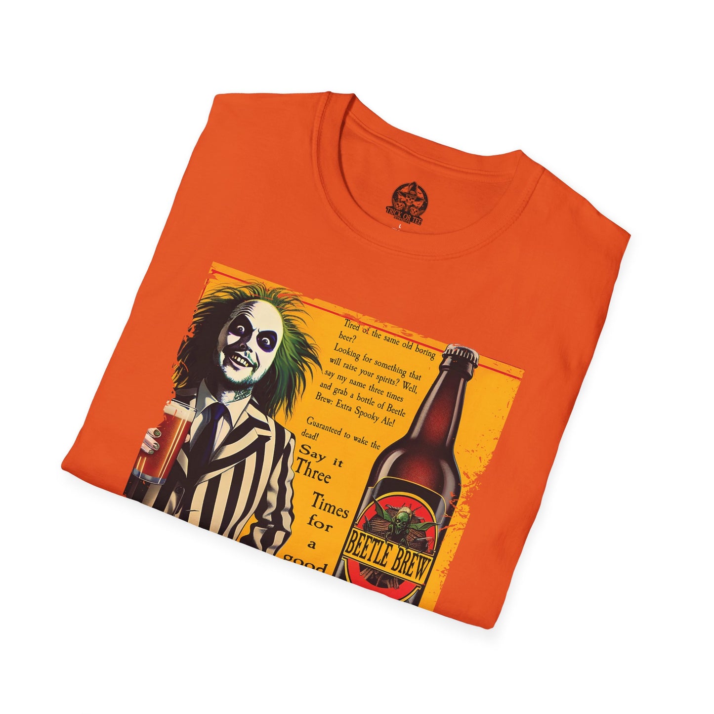 Beetle Brew T-Shirt Funny Beetlejuice Beer Parody | Halloween Horror Movie Tee | Beetlejuice Drinking Shirt