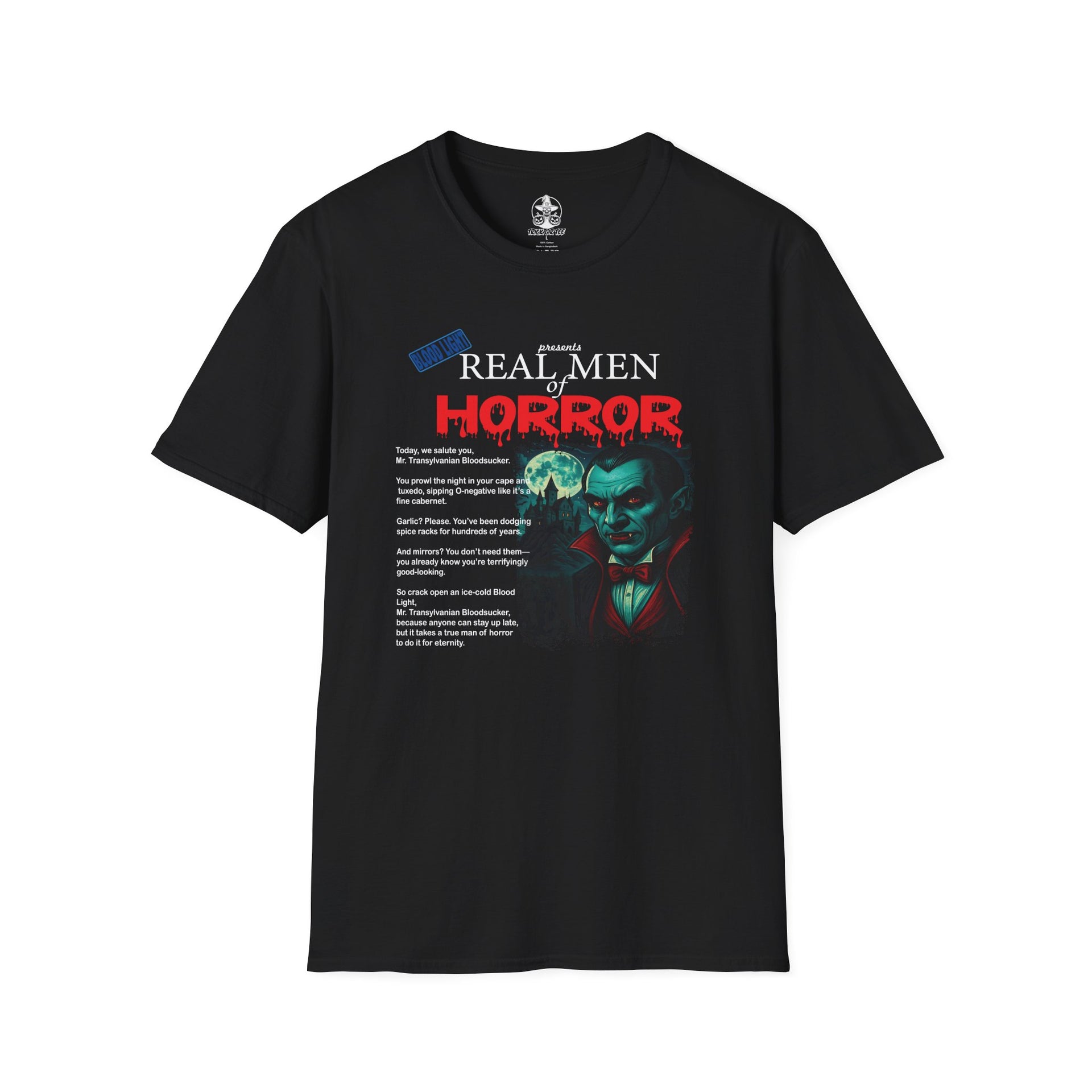 🦇 Real Men of Horror – Count Dracula T-Shirt 🦇