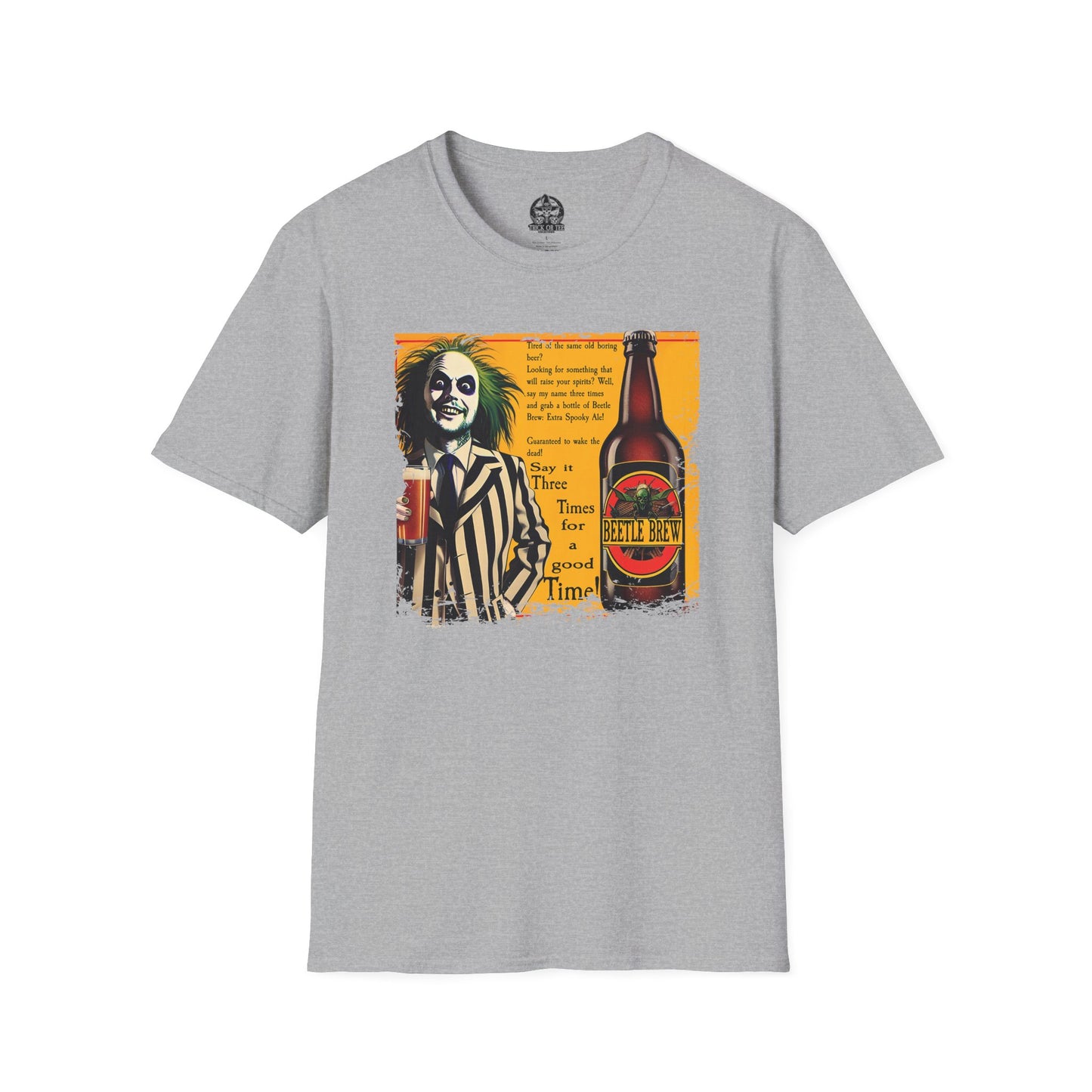 Beetle Brew T-Shirt  Funny Beetlejuice Beer Parody | Halloween Horror Movie Tee | Beetlejuice Drinking Shirt