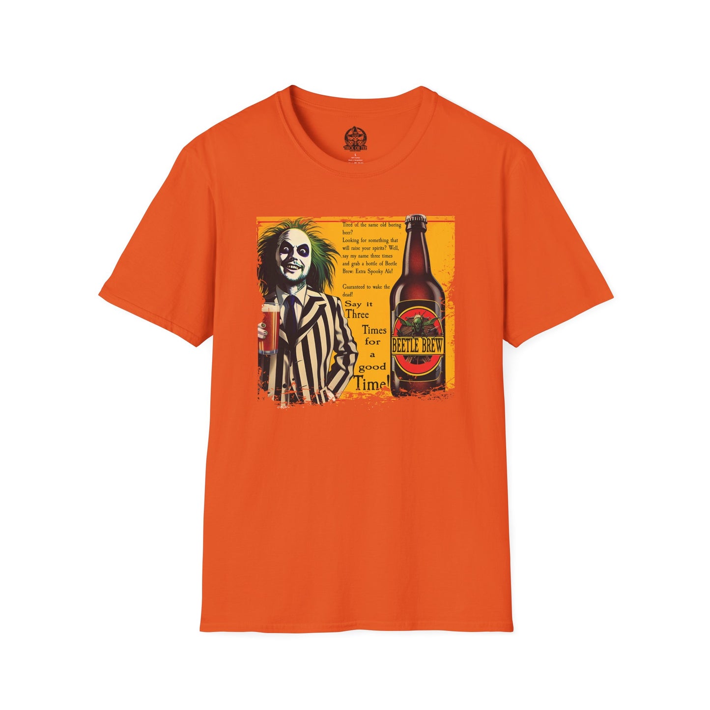 Beetle Brew T-Shirt  Funny Beetlejuice Beer Parody | Halloween Horror Movie Tee | Beetlejuice Drinking Shirt
