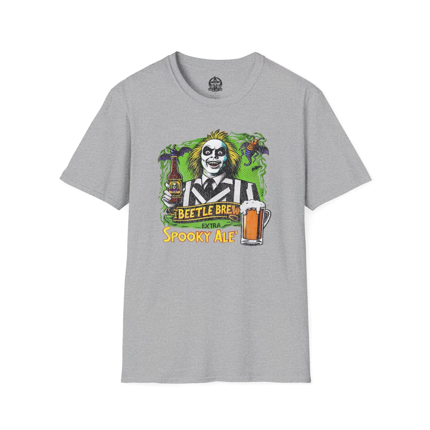 Beetle Brew: Spooky Ale T-Shirt  Funny Beetlejuice Beer Parody