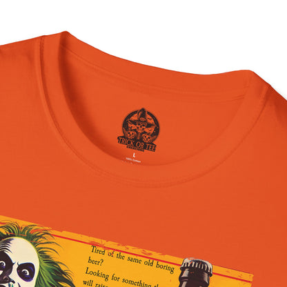 Beetle Brew T-Shirt  Funny Beetlejuice Beer Parody | Halloween Horror Movie Tee | Beetlejuice Drinking Shirt