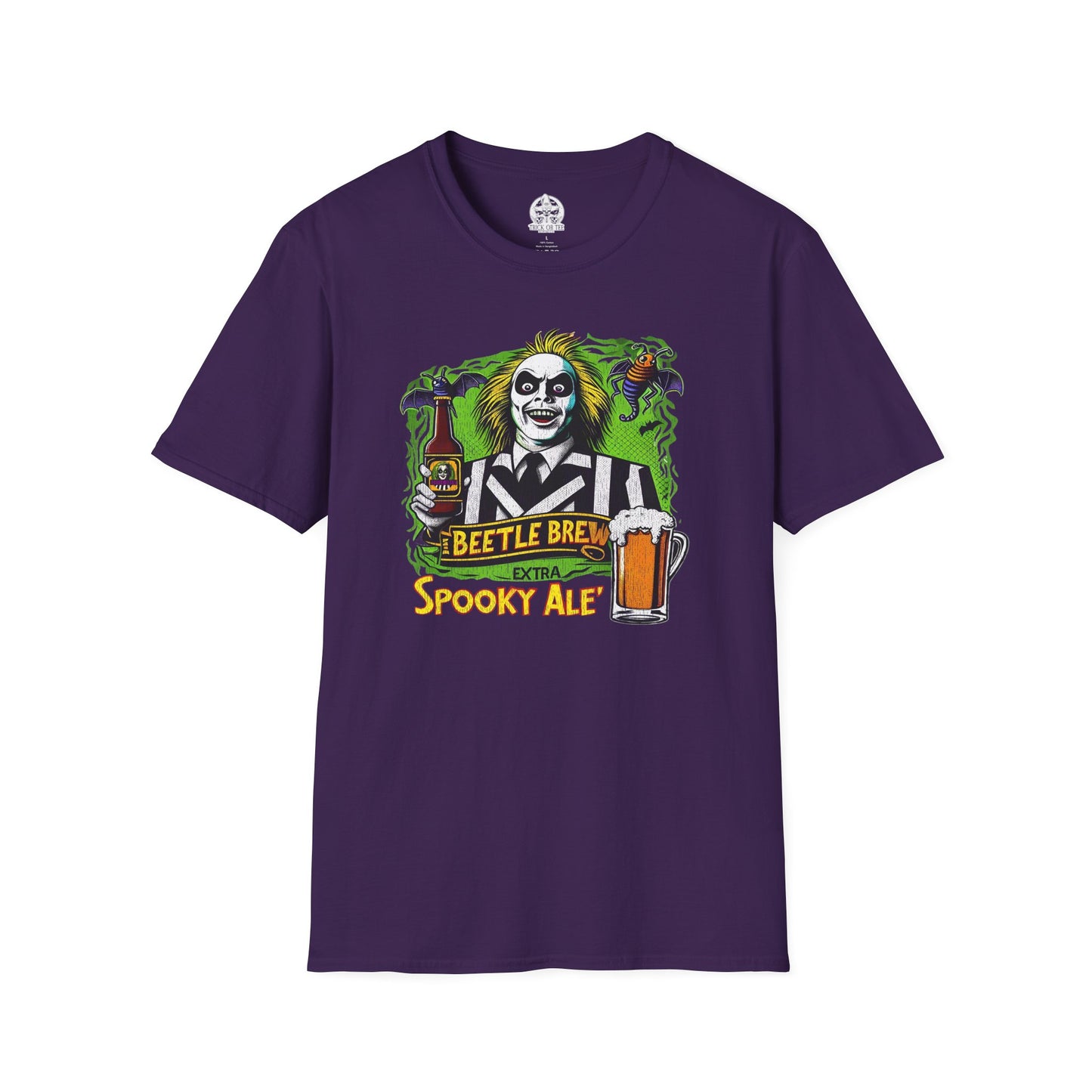 Beetle Brew: Spooky Ale T-Shirt  Funny Beetlejuice Beer Parody