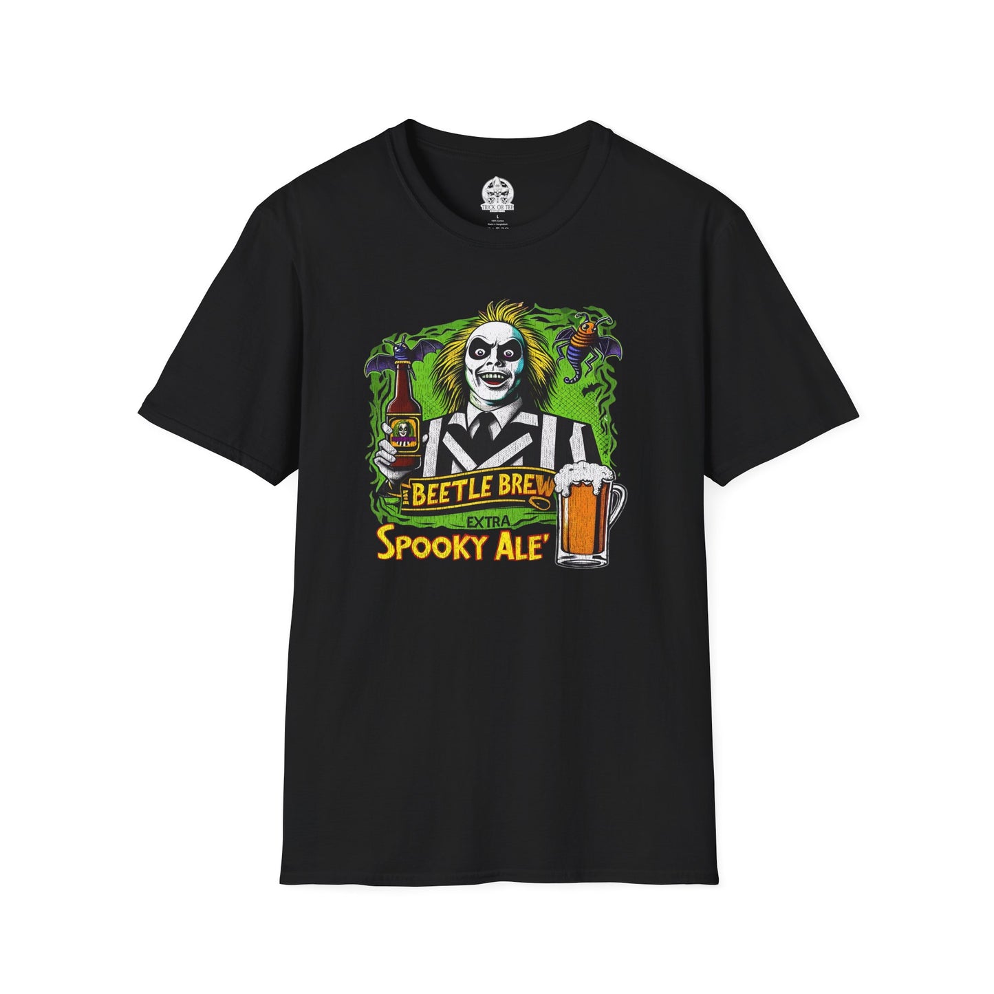 Beetle Brew: Spooky Ale T-Shirt  Funny Beetlejuice Beer Parody