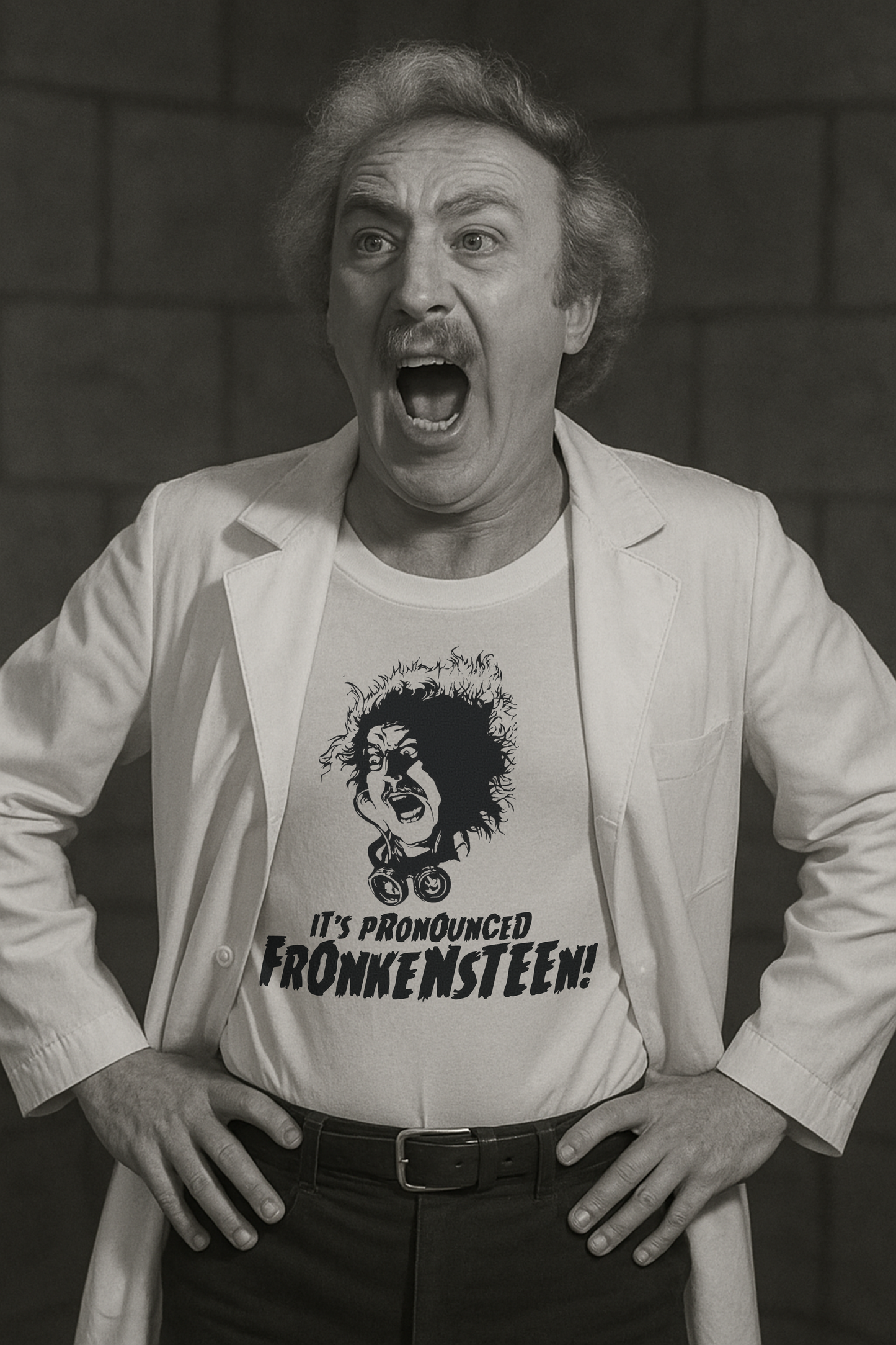 "It’s Pronounced Fronken-STEEN!" – Classic Monster Misunderstanding Tee