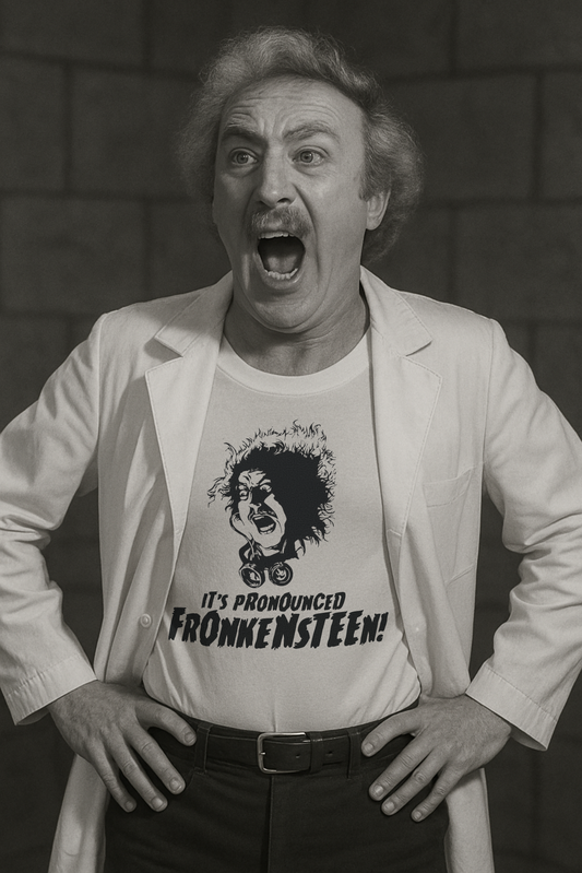 "It’s Pronounced Fronken-STEEN!" – Classic Monster Misunderstanding Tee
